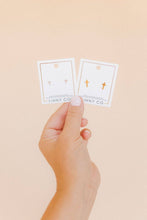 Load image into Gallery viewer, Screwback Stud Earrings - Catherine Cross Gold