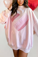 Load image into Gallery viewer, Valentines Heart Patchwork Mock Neck Sweatshirt | S-XL
