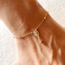 Load image into Gallery viewer, 18k Gold Filled Delicate Rosary Bracelet