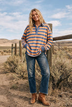 Load image into Gallery viewer, Oversized Stripe Rugby Polo Top