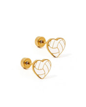 Load image into Gallery viewer, Screwback Stud Earrings - Volleyball