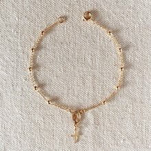 Load image into Gallery viewer, 18k Gold Filled Delicate Rosary Bracelet