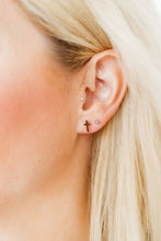 Load image into Gallery viewer, Screwback Stud Earrings - Catherine Cross Gold