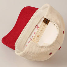 Load image into Gallery viewer, Merry Text Embroidery Two-Tone Corduroy Cap