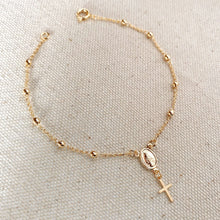 Load image into Gallery viewer, 18k Gold Filled Delicate Rosary Bracelet