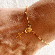 Load image into Gallery viewer, 18k Gold Filled Delicate Rosary Bracelet