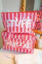 Load image into Gallery viewer, Stuff - Candy Stripes Clear Coat Toiletry Bag