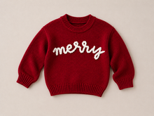 Load image into Gallery viewer, Knit Unisex MERRY Hand stitched