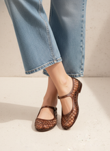 Load image into Gallery viewer, Jelly Mary Jane Flats Woven Lattice Mesh Shoes
