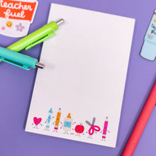 Load image into Gallery viewer, Smiley School Supplies Notepad