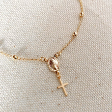 Load image into Gallery viewer, 18k Gold Filled Delicate Rosary Bracelet