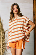 Load image into Gallery viewer, Oversized Stripe Polo Top