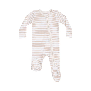 Footie - Stripe Oxford Tan