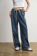 Load image into Gallery viewer, Side Stripe Wide Leg Denim Pants
