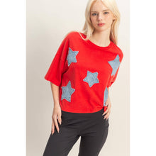 Load image into Gallery viewer, Raw Edge Star Patch Top
