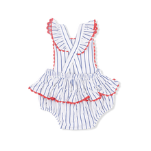 Load image into Gallery viewer, Sunsuit - Baseball Stripe
