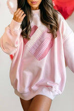 Load image into Gallery viewer, Valentines Heart Patchwork Mock Neck Sweatshirt | S-XL
