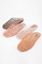 Load image into Gallery viewer, Jelly Basket Mule Cork Footbed Summer Slide Flats (Smoke)
