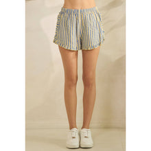 Load image into Gallery viewer, Boho Stripe Ruffle Lounge Shorts
