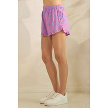 Load image into Gallery viewer, Boho Stripe Ruffle Lounge Shorts
