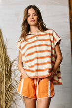 Load image into Gallery viewer, Oversized Stripe Polo Top
