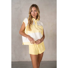 Load image into Gallery viewer, Classic Collared Slouchy Sleeveless Yarn-Dye Stripe Jersey T
