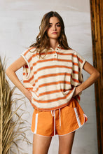 Load image into Gallery viewer, Oversized Stripe Polo Top
