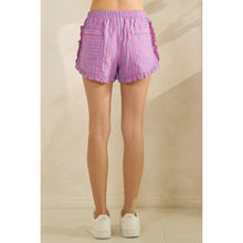 Load image into Gallery viewer, Boho Stripe Ruffle Lounge Shorts
