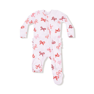 Footie - Candy Cane Bows