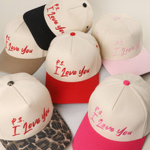 Load image into Gallery viewer, P.S. I Love You Valentine Embroidery Two-Tone Trucker Hat

