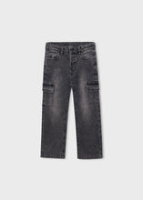 Load image into Gallery viewer, Cargo Pants- Black Denim
