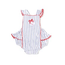Load image into Gallery viewer, Sunsuit - Baseball Stripe
