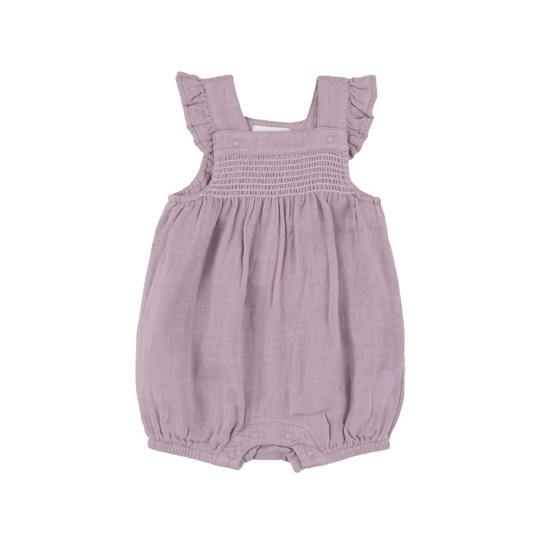 Smocked Overall - Dusty Lavender