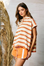Load image into Gallery viewer, Oversized Stripe Polo Top
