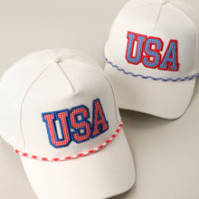 Load image into Gallery viewer, USA Patch Rope Trucker Hat
