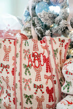 Load image into Gallery viewer, Quilted Block-Print Tote - Holiday Collection
