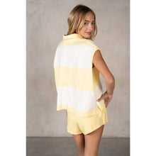 Load image into Gallery viewer, Classic Collared Slouchy Sleeveless Yarn-Dye Stripe Jersey T
