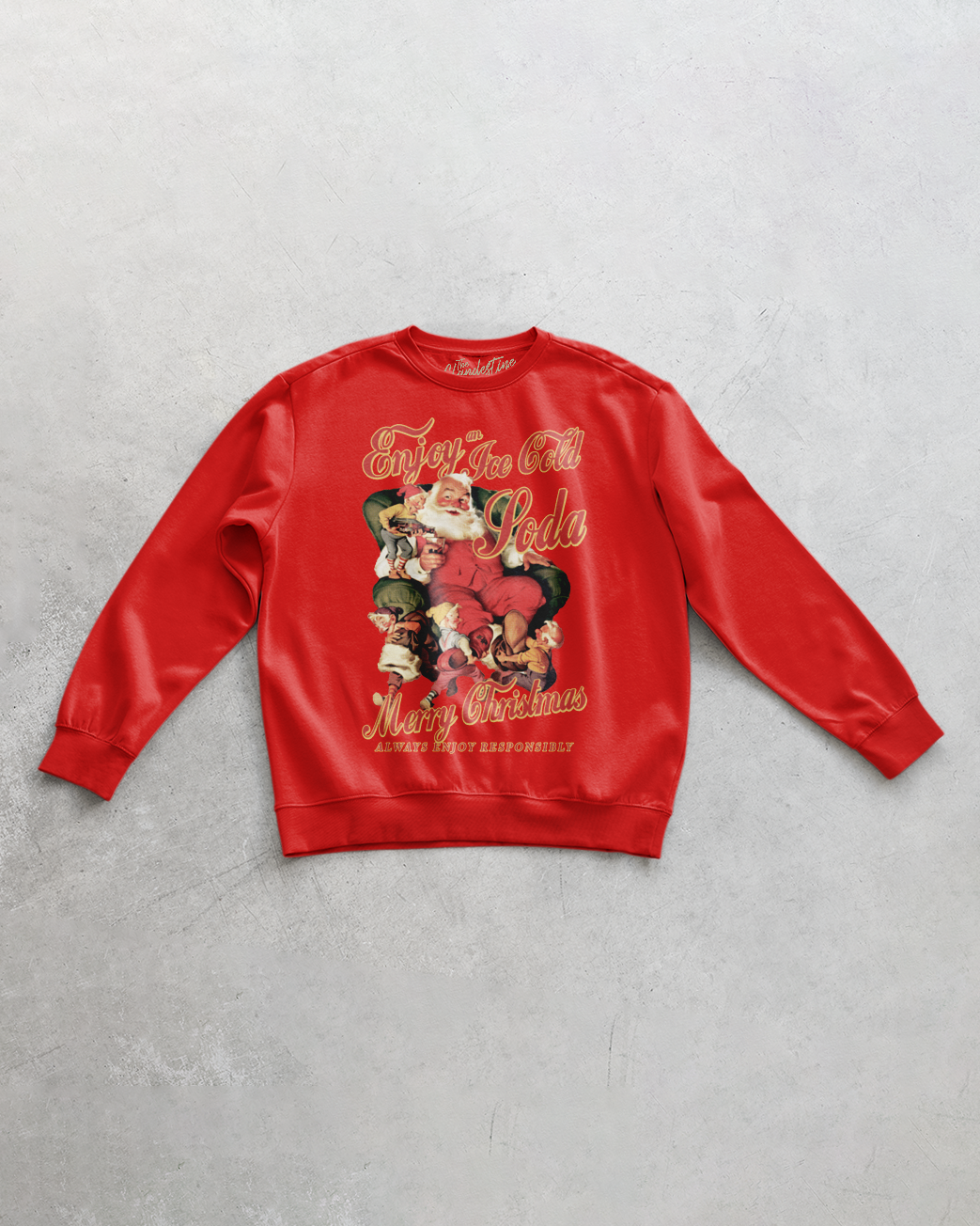 Enjoy a Soda at Christmas, Santa Oversized 90's Sweatshirt
